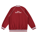 Contrast Trim Raglan Varsity Jacket