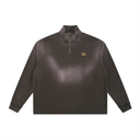 Sun Fade Raw Edge Quarter-Zip Sweatshirt