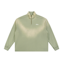 Sun Fade Raw Edge Quarter-Zip Sweatshirt