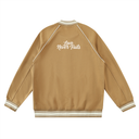 Contrast Trim Raglan Varsity Jacket