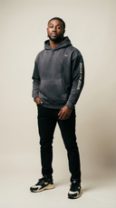 Vintage Washed Frayed Fleece Hoodie
