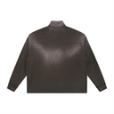 Sun Fade Raw Edge Quarter-Zip Sweatshirt