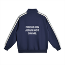 Contrast Side-Stripe Stand Collar  Jacket