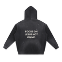 Vintage Washed Frayed Fleece Hoodie
